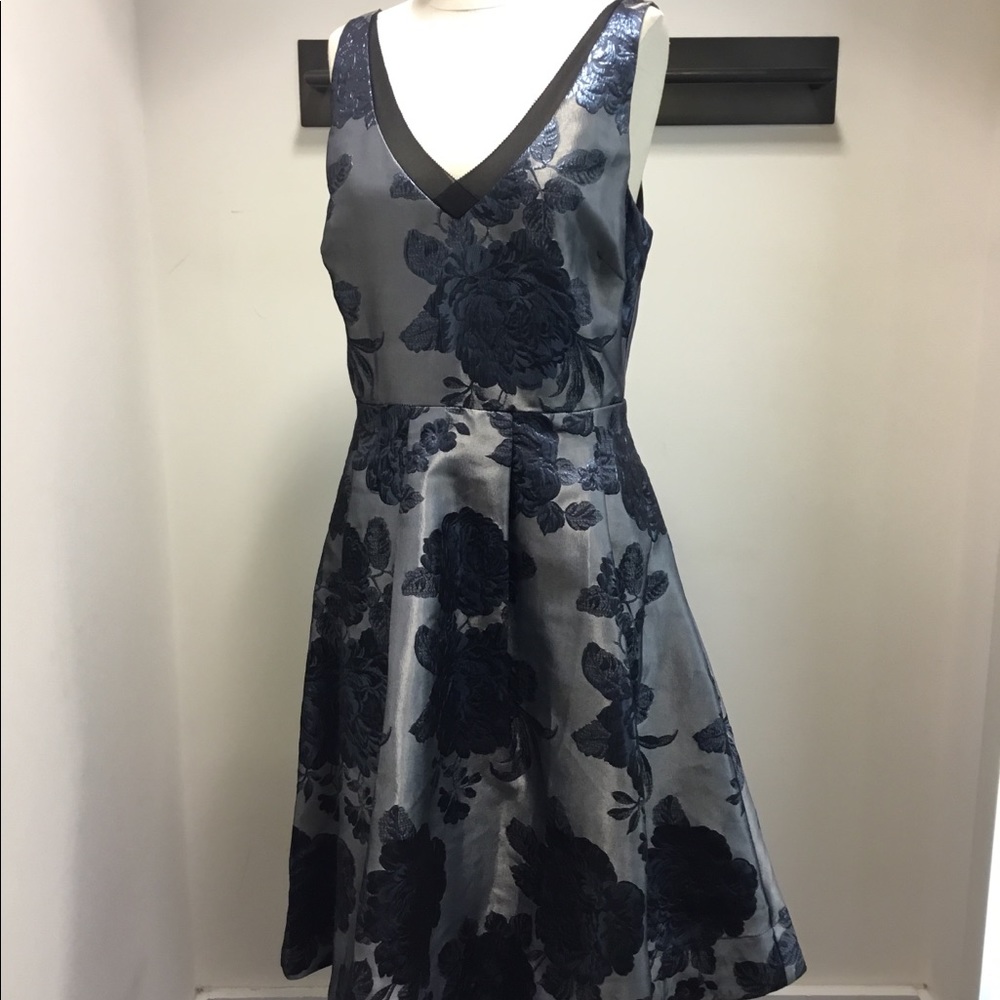 WHBM metallic flower holiday dress